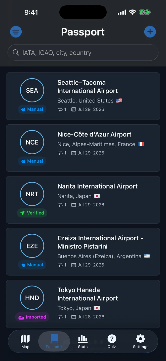 SkyStamp captura de la app